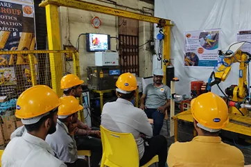 A WO Group industrial robotics training session in progress